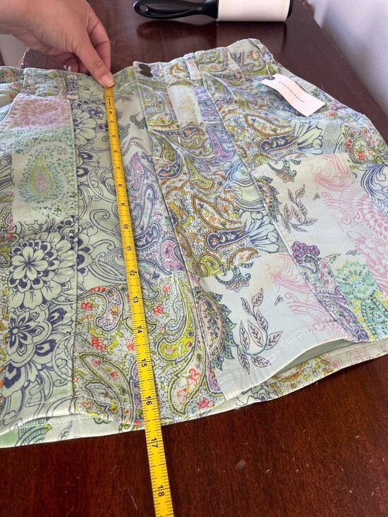 NWT Anthropologie Pilcro Patchwork Denim Mini Skirt Boho Paisley Western SZ 2 - Picture 6 of 9